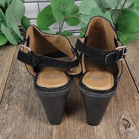 So catfish black block heel buckle sandals Size 6 - Picture 5 of 10